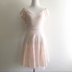 Disney Cinderella Dress Light Pink Floral Lace XS